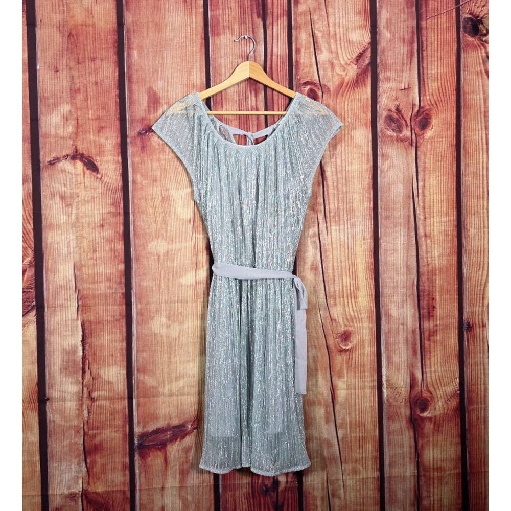 LC Lauren Conrad Silver Metallic Mini Dress S